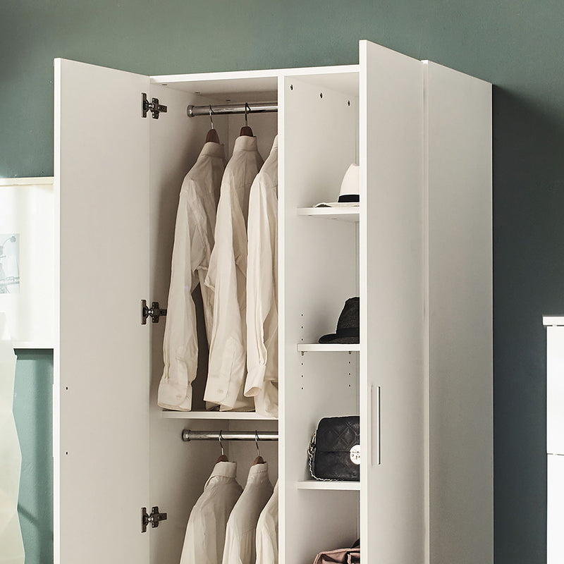 Viviane - Closet With Hanging Bars And 5 Shelves - White