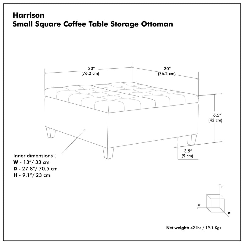 Harrison - Upholstered Coffee Table Storage Ottoman