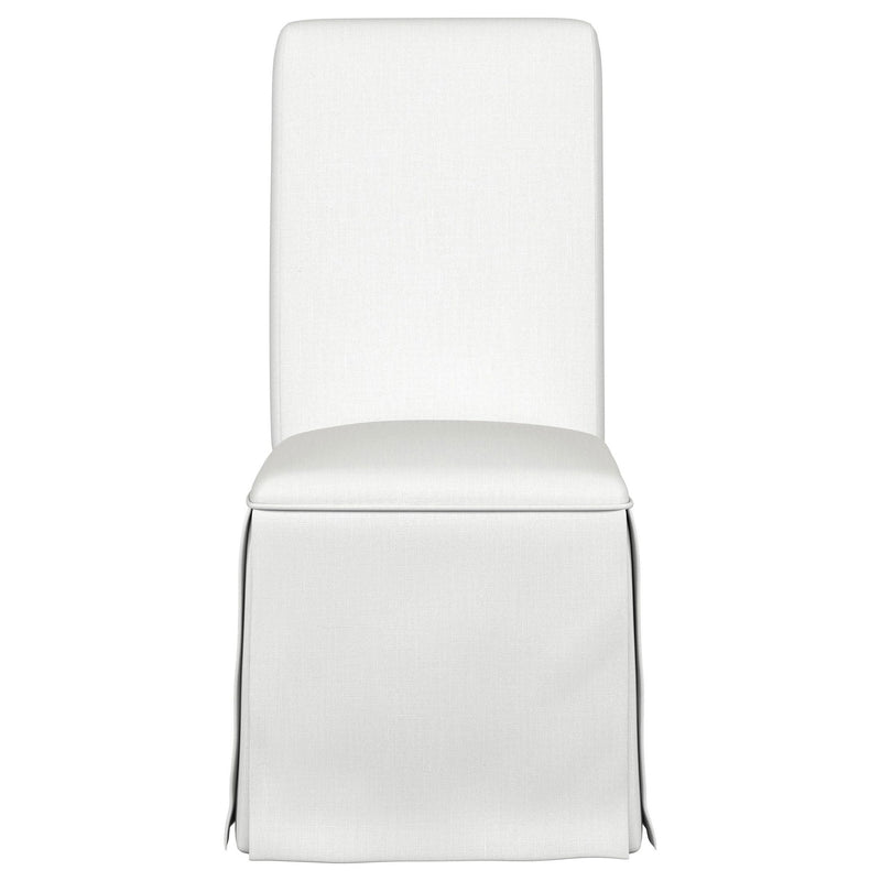 Shawna Upholstered Skirted Side Chair White (Set of 2)