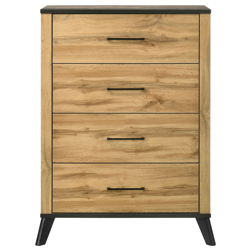 Georgina - 4 Drawer Bedroom Chest - Natural Wood