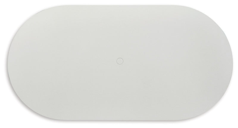 Seton Creek - Oval Dining Table With Umb Opt - White