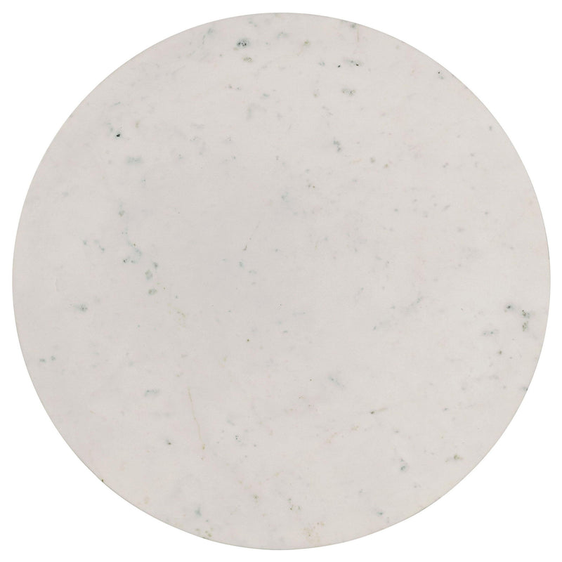 Aldis Round Marble Top Coffee Table White and Natural