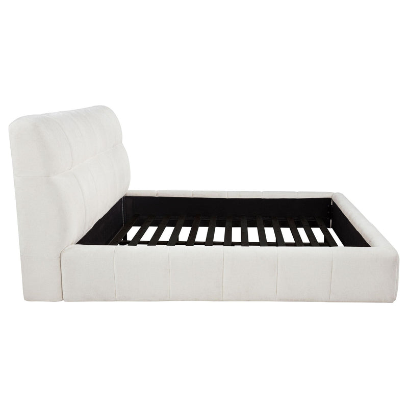 Nollet 48-inch Upholstered Eastern King Platform Bed Cream