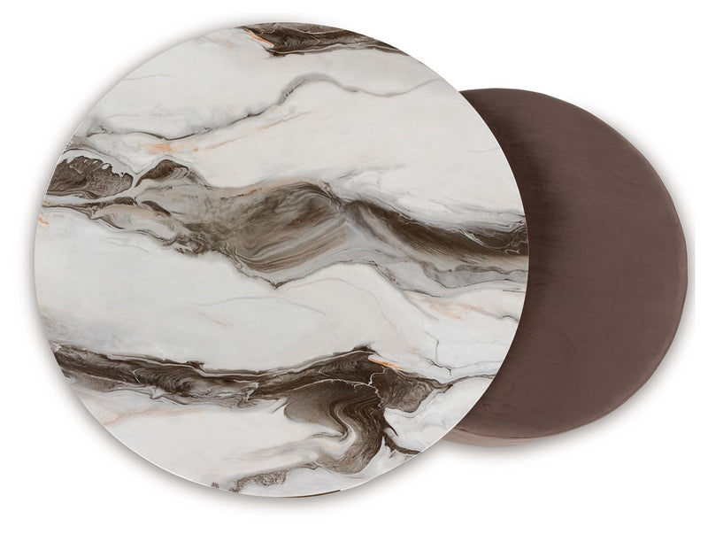 Jazmore - Nesting Cocktail Tables (Set of 2) - Brown / Brass Finish