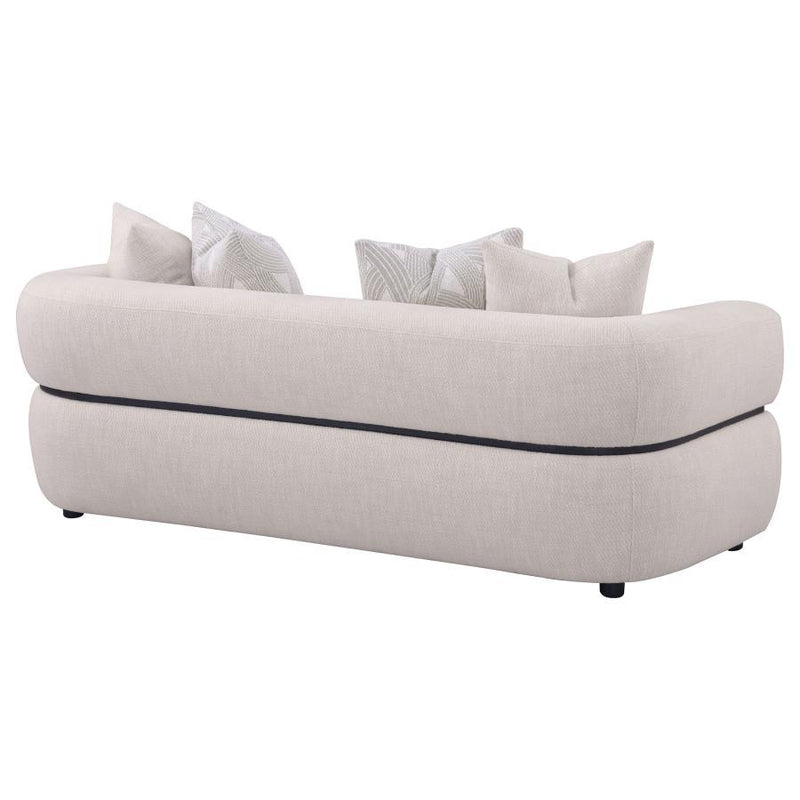 Jeanette - 84" Fabric Upholstered Round Arm Sofa - Beige