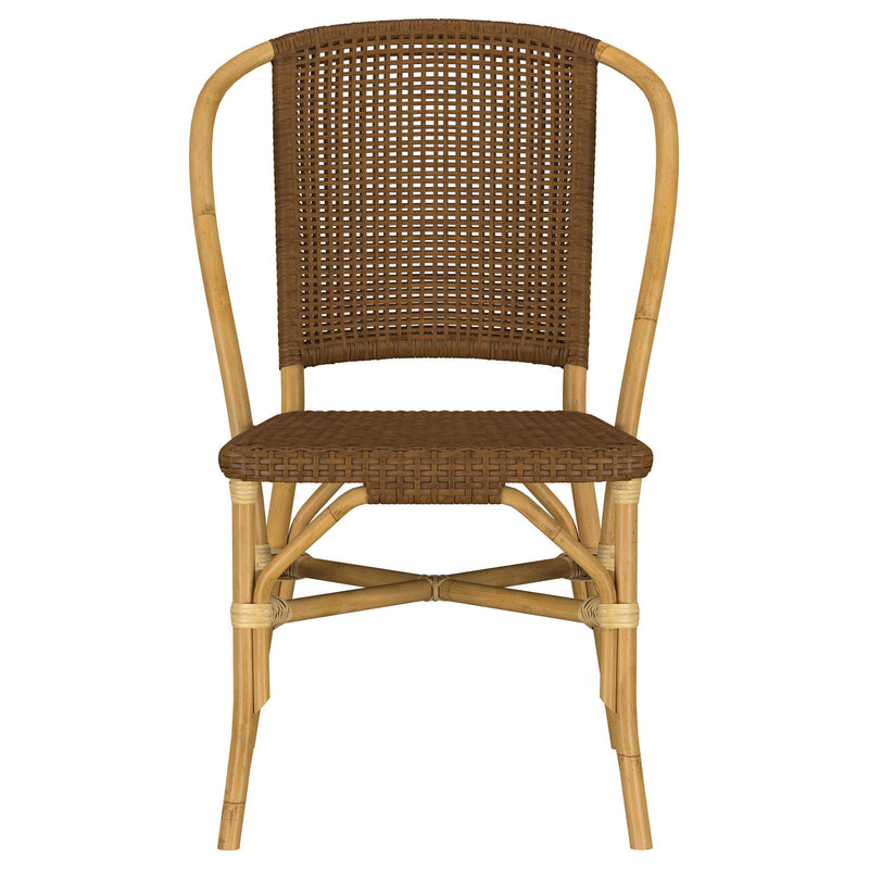 Lexley Woven Rattan Dining Side Chair Brown (Set of 2)
