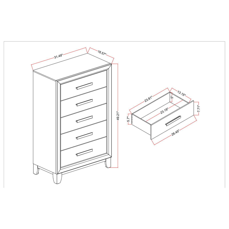 Harry - 5 Piece Bedroom Set With LED