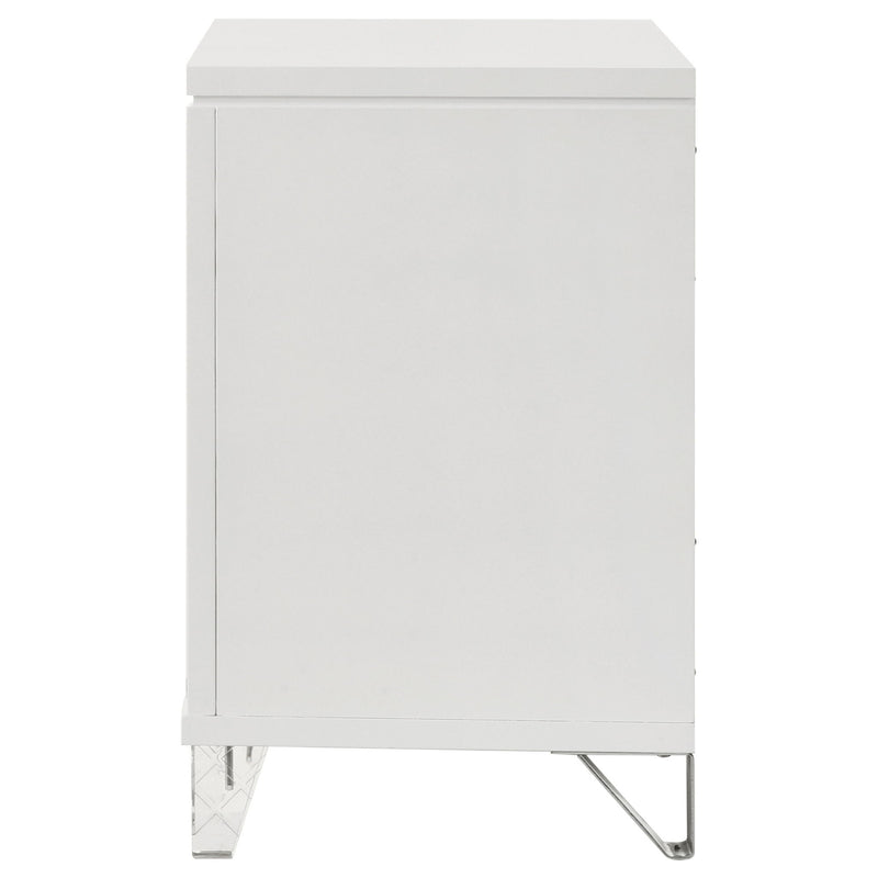 2 Drawer Nightstand With Accents - White