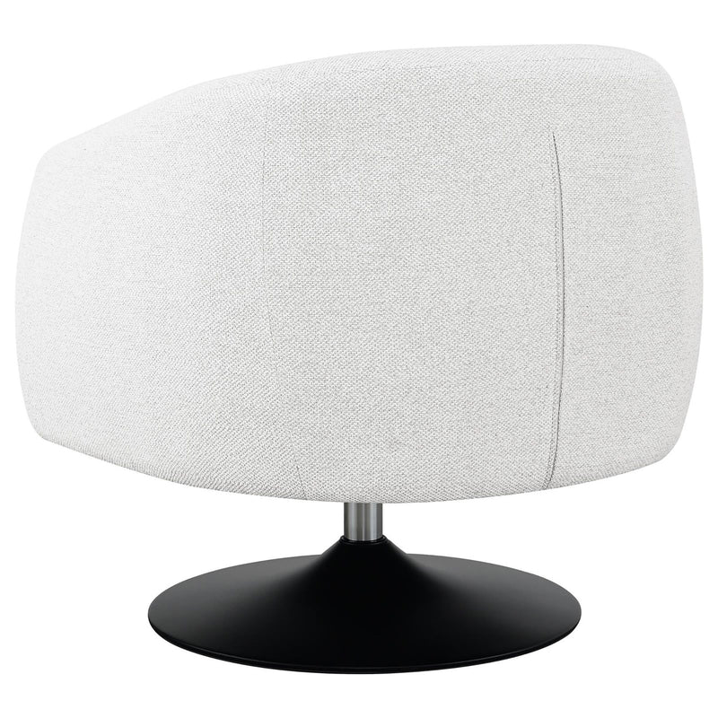 Upholstered Swivel Accent Chair, 360 Degree Rotation - Beige