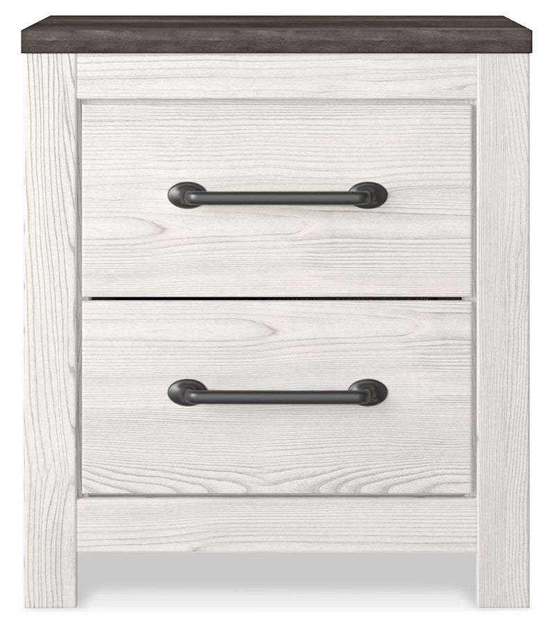 Gerridan - Two Drawer Night Stand - White / Gray