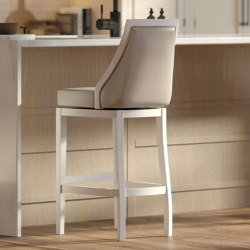 Modern Swivel Stool With Tall Back