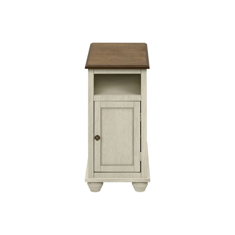 Accent End Table, Storage, Traditional - White