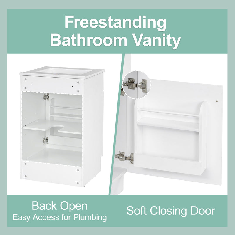 Bathroom Vanity With Sink, Cabinet With Adjustable Shelf