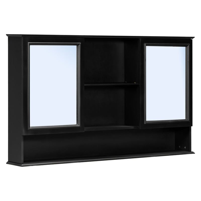 Double Sink Bathroom Vanity Set With Wall Mount Mirror Cabinet