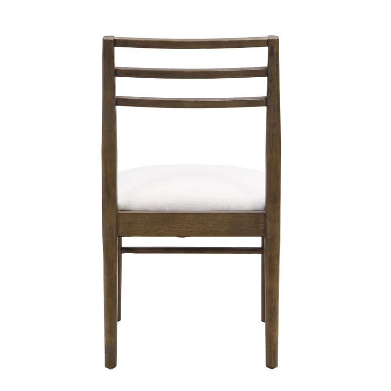 Farmhouse Style Dining Chair Set With Ladder Back Design - Beige