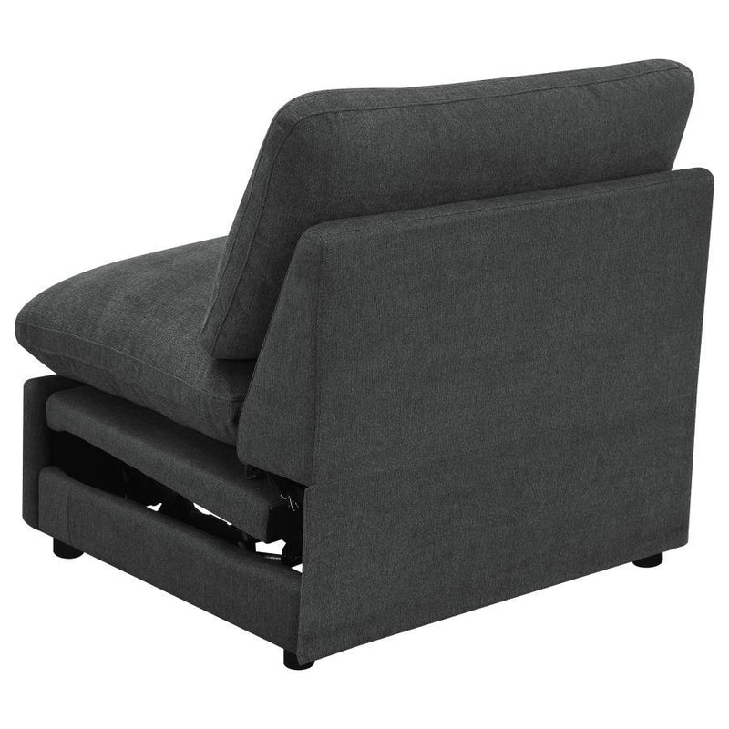 Collins - Modular Power Armless Recliner - Dark Gray