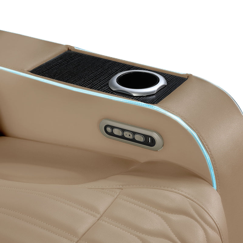 Electra - Power Reclining Loveseat With Power Headrests, Console, Speakers, Massage, LED Lighting And USB Control