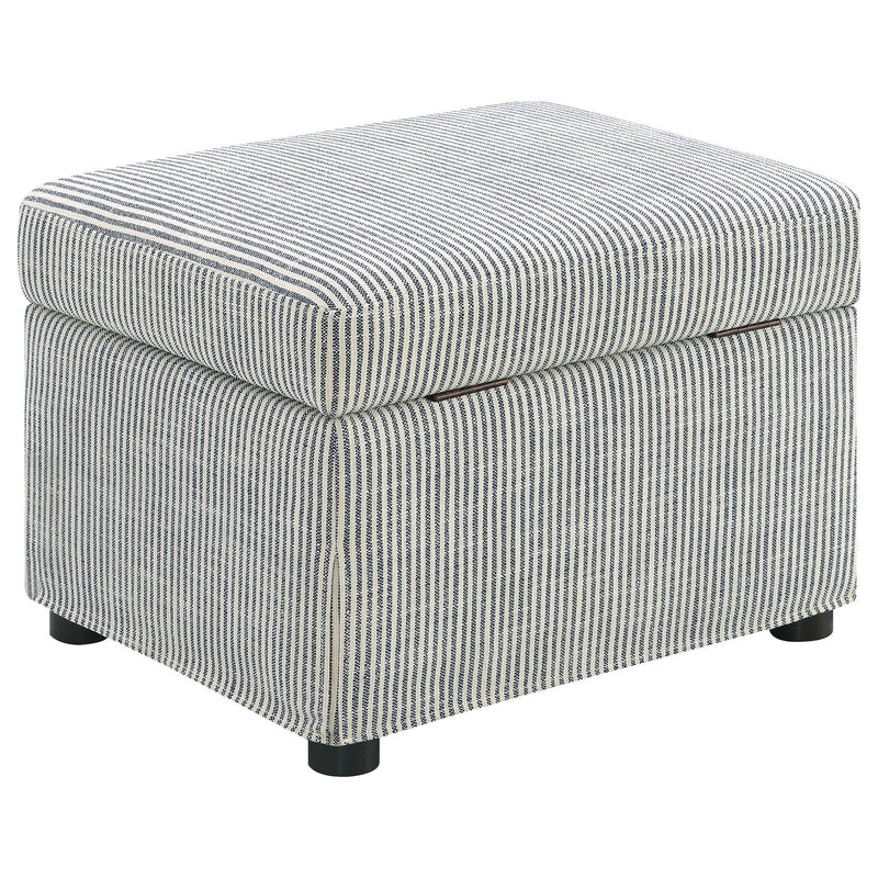 Winter Upholstered Hydraulic Lift Top Storage Ottoman Grey