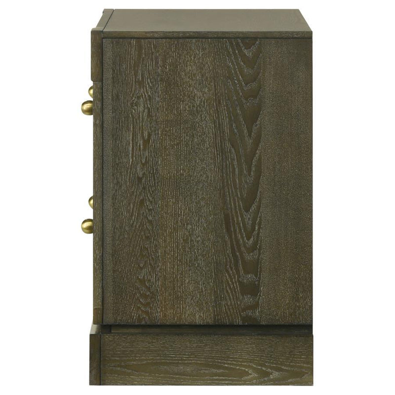 Gran Park - 2-Drawer Nightstand Bedside Table - Dark Cocoa