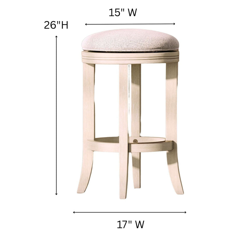 Backless Swivel Stool With Upholstered Seat