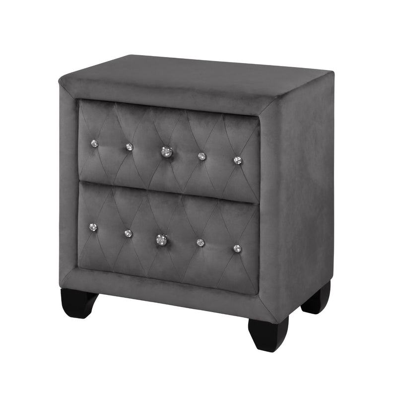 Hazel - 5 Piece Queen Tufted Bedroom Set - Gray