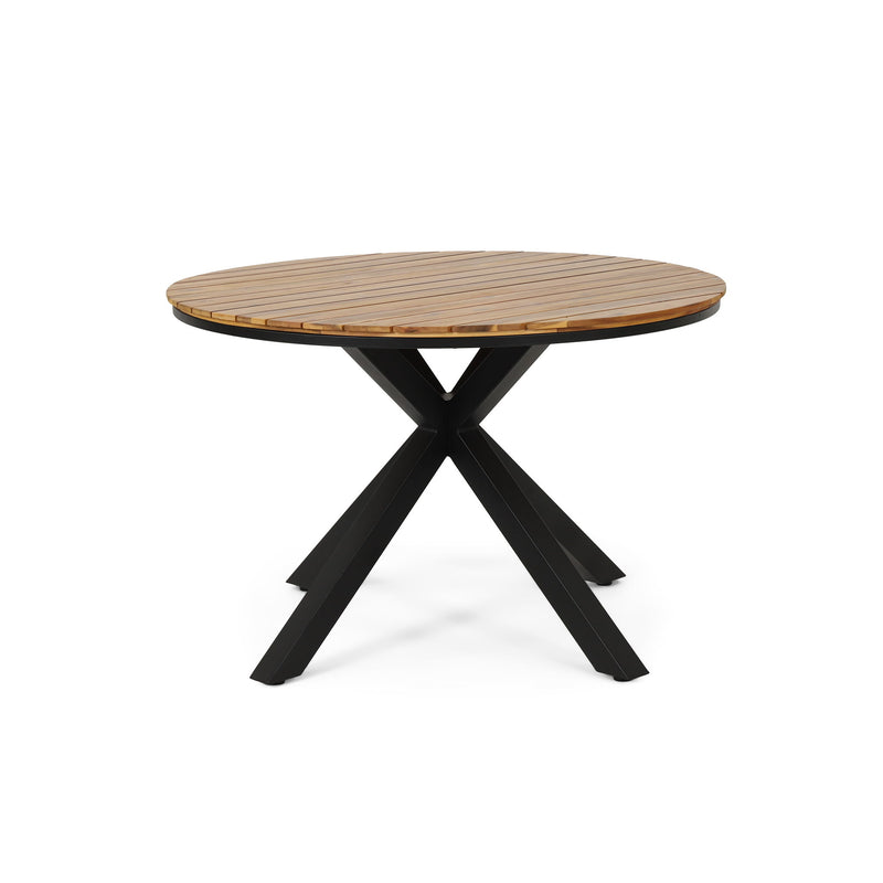 Outdoor Dining Table - Teak / Black