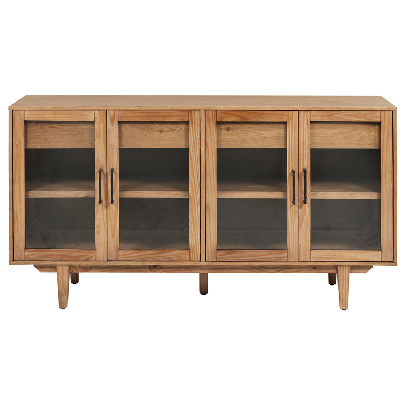 4 Door Sideboard With Dual Drawers - Natural