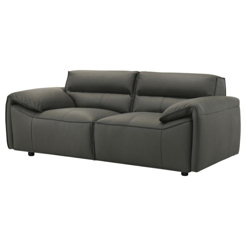 Buxton - Top Grain Leather Upholstered Loveseat