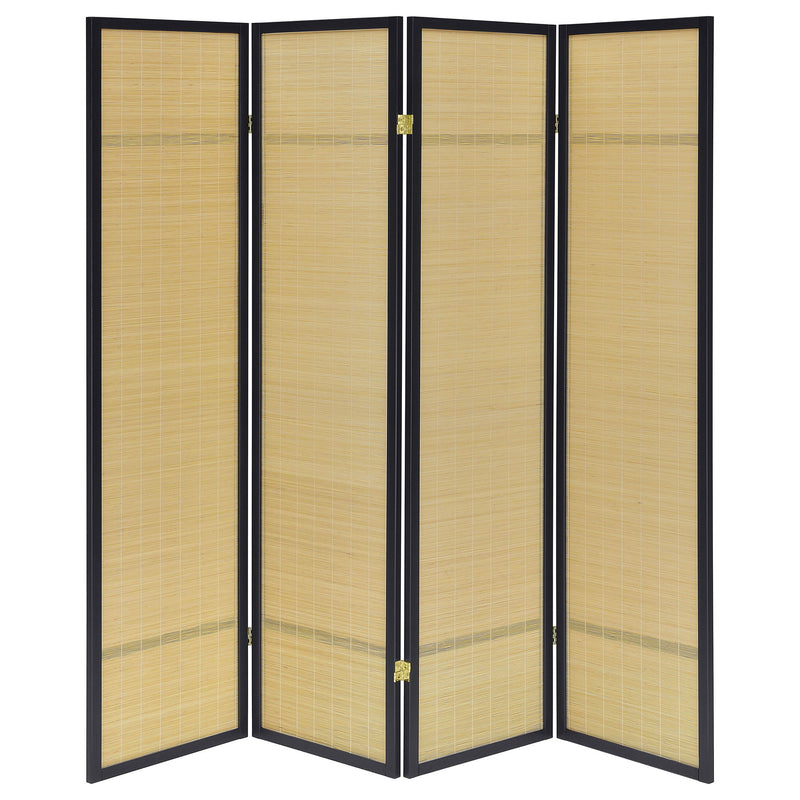 Sensei - 4 Panel Bamboo Room Divider Folding Screen - Natural