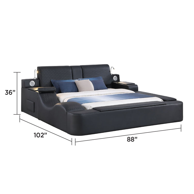 Zoya - Smart Multifunctional Bed, Built In Bluetooth Speakers, USB Charging