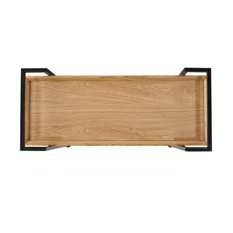 Modern Industrial Bar Cart With Shelving And Casters