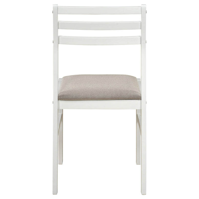 Cliff - 3 Piece Round Drop Leaf Dining Table Set With Ladderback Chairs - White