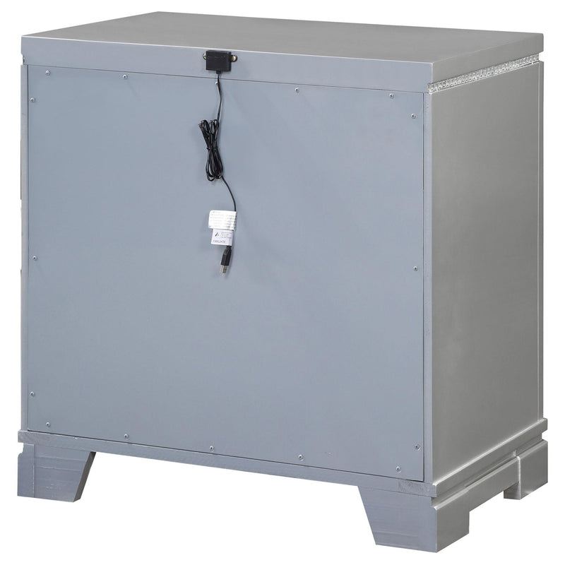 Eleanor 2-drawer Nightstand Metallic Mercury