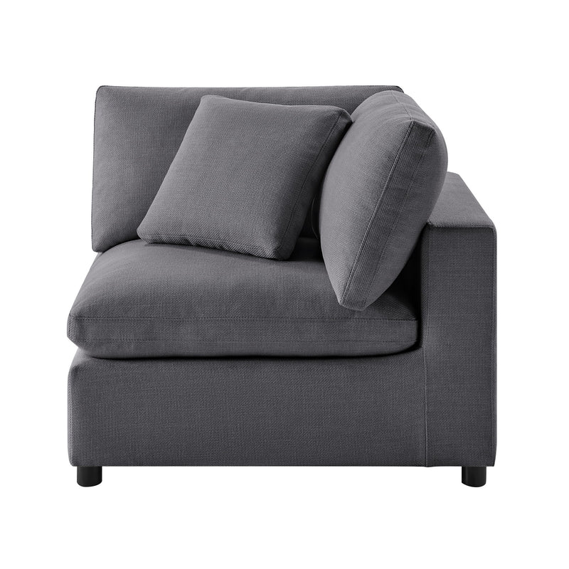 Cassandra - Corner Wedge Chair - Charcoal Gray