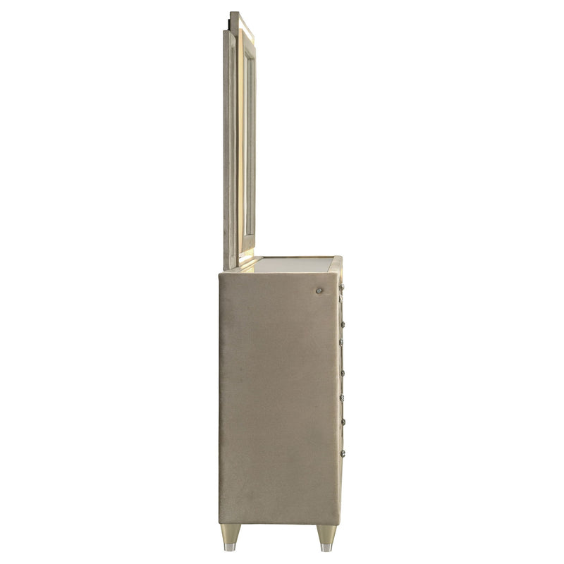Mika - 8 Drawer LED Dresser With Mirror - Ivory