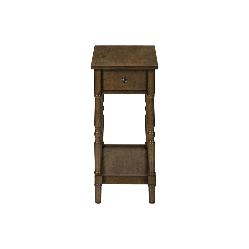 Accent End Table, 2 Tier, Storage Drawer, Traditional Stylish Design