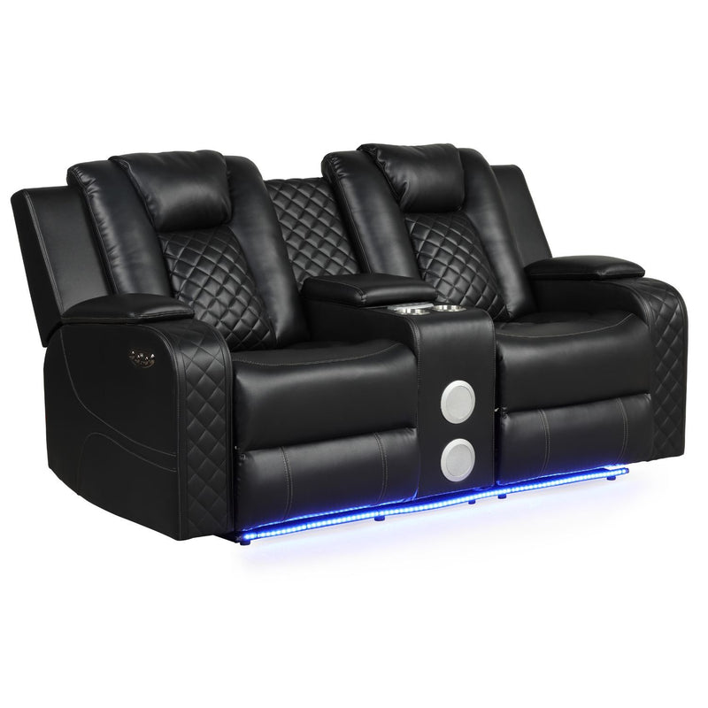 Benz - Power Reclining Loveseat With LED Lighting And Built In USB