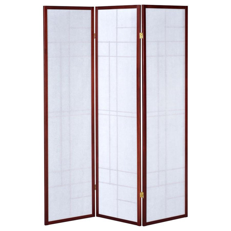 Katerina - 3-Panel Room Divider Folding Shoji Screen - Cherry