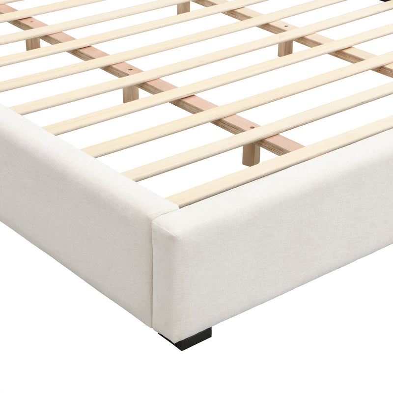 Elegant Wide Edge Bed With Soft Upholstered