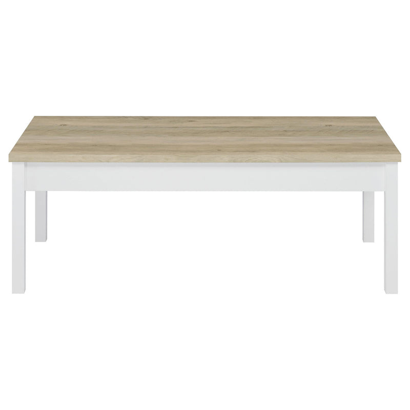 Stacie 3-piece Coffee Table Set Distressed Pine and White
