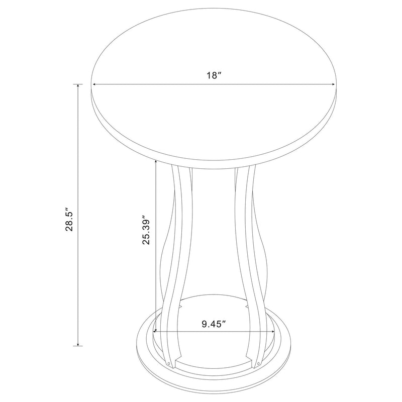 Elton Round Wood Top Accent Plant Stand Cherry