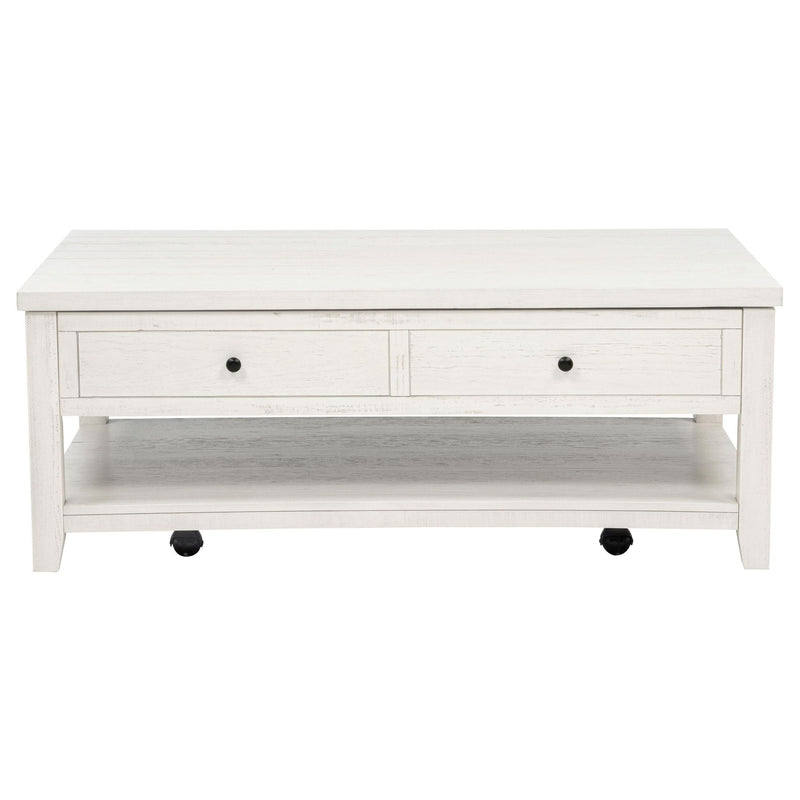 Payne 48-inch Mobile Lift Top Coffee Table Distressed White
