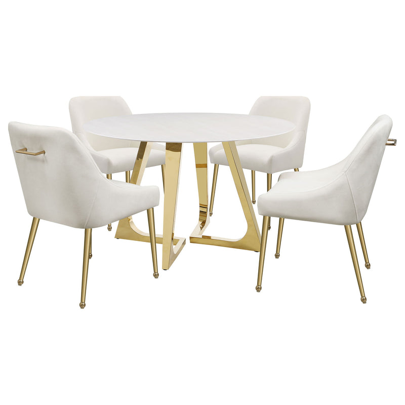 Imani - Round Marble Dining Table - Gold