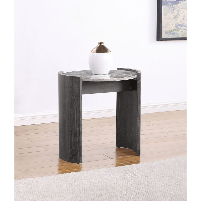 Zende - Round End Table - Gray