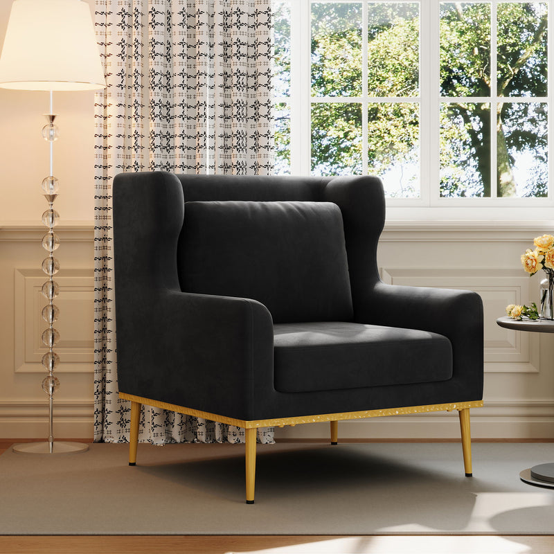 Elegant Curved Armrest Accent Armchair