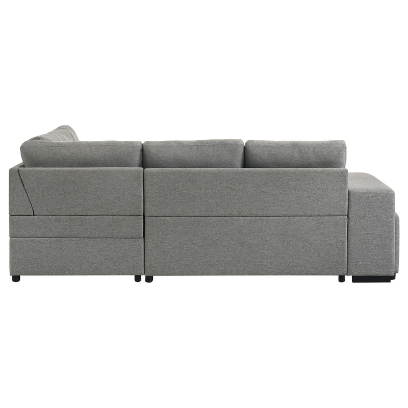 Roanne Fabric Upholstered Sleeper Sectional Sofa Grey