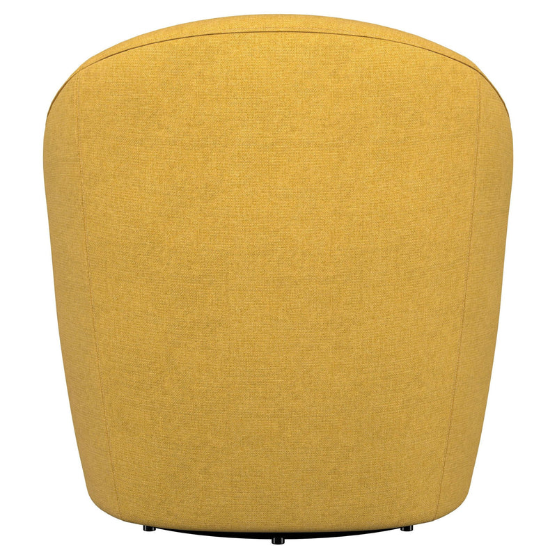 Leon Upholstered Barrel Accent Swivel Chair Mustard Yellow