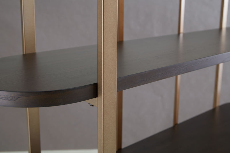 Brentmour - Bookcase - Brown / Gold Finish