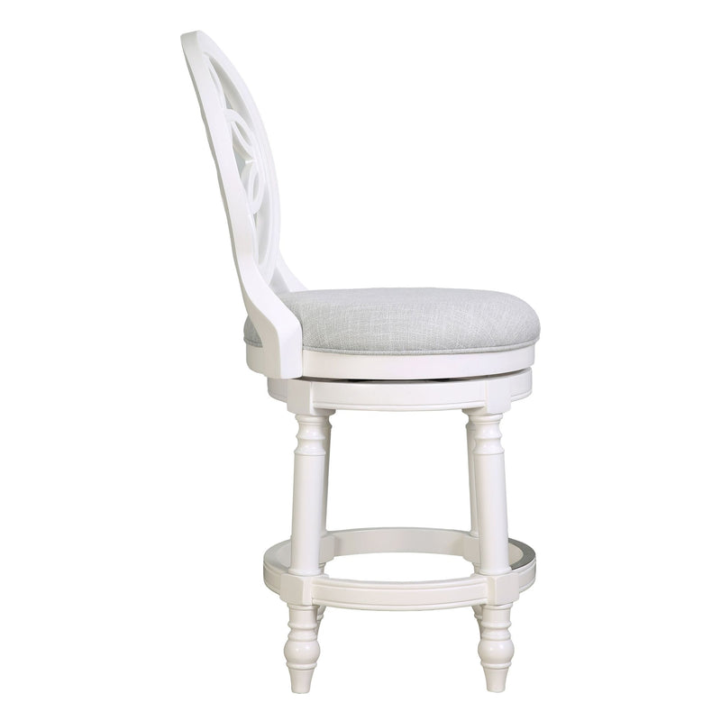Stool With Back And Swivel Upholstered Seat