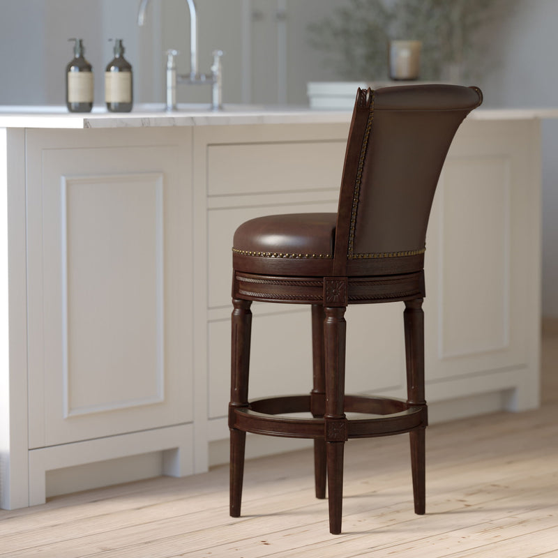 Swivel Barstool With High-Back